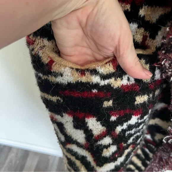 By Anthropologie Paloma Fringed Animal Print Cardigan Sweater - Picture 8 of 16